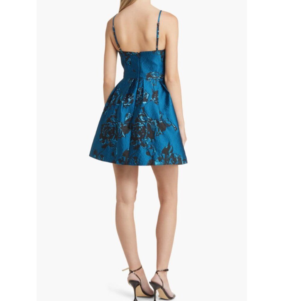 LulusâPretty Poised Metallic Floral Brocade Skater Minidress â Size XL - NWT - Picture 2 of 6